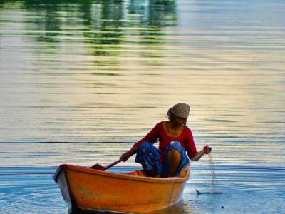 Nepalese Women Fishing -Pokhara Nepal
